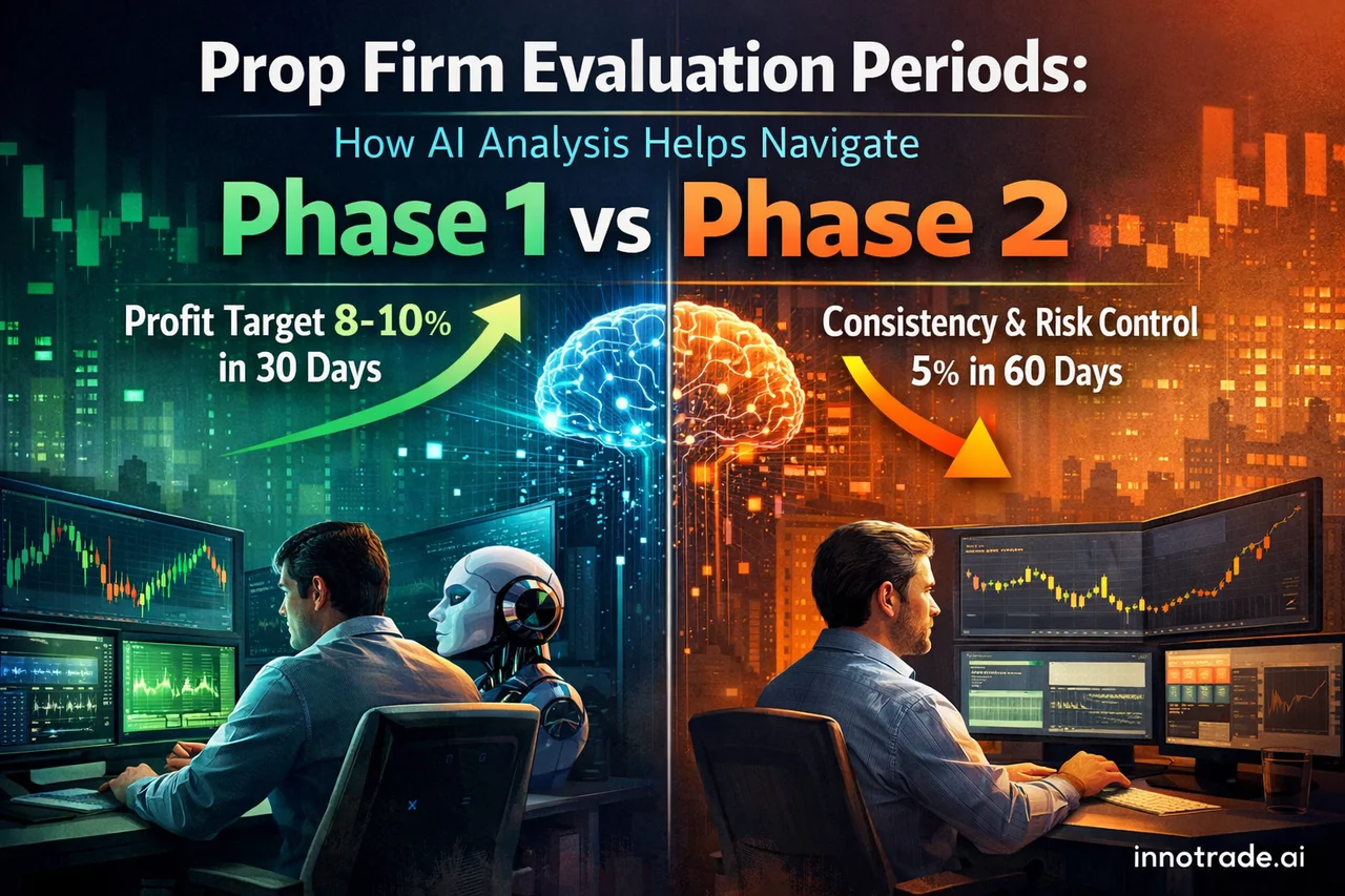 Prop Firm Evaluation Periods: How AI Analysis Helps Navigate Phase 1 vs Phase 2
