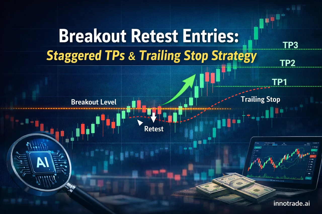 Breakout Retest Entries: Staggered TPs & Trailing Stop Strategy